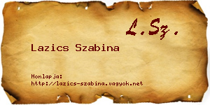 Lazics Szabina névjegykártya